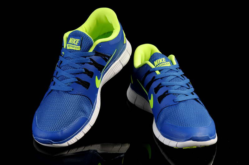 Nike Free Run 5.0 V2 Mens Running Shoes New Breathable Blue Olive Green (1)